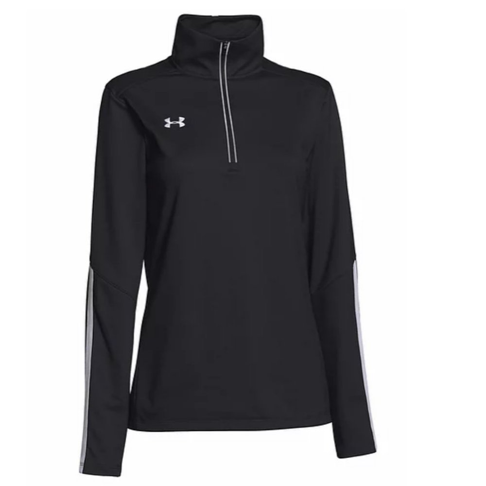 Women's Black Under Armour Qualifier Fleece Lined Dry Fit ¼ Zip Pullover